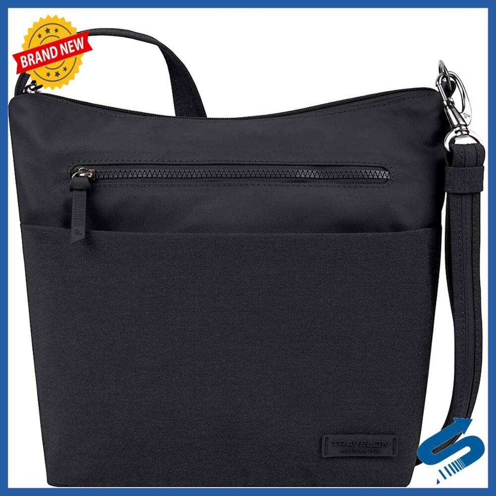 Anti-Theft Crossbody Bag with RFID Protection, Slash-Resistant Polyester